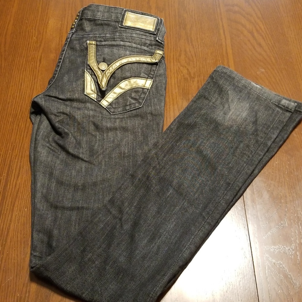 Robin's Jean black wash gold trim pocket F219:5:61